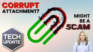 Image text: Text Update. Corrupt attachment might be a scam