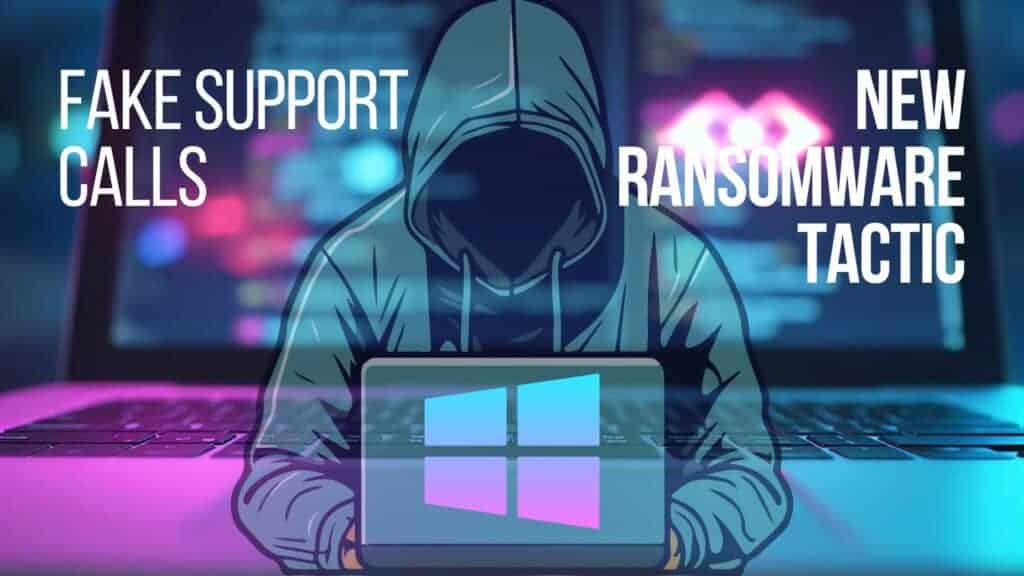 Laptop with Code on Screen in background. Hacker with Laptop in foreground. window logo overlapping laptop cover.