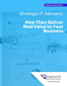 Image of guide book. Guide book text: "Business Improvement. Strategic IT Advisors: How They Deliver Value to Your Business."