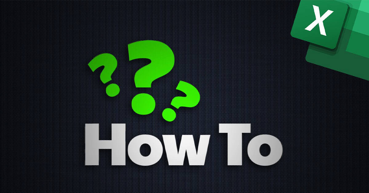 Black background with three question mark icons and one Microsoft Excel icon. Image text: How to