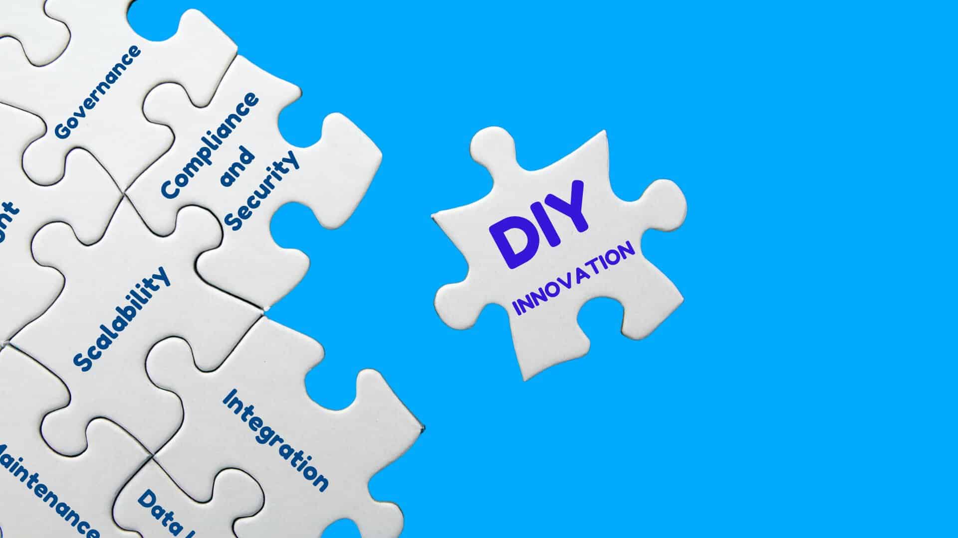 Puzzle pieces connecting DIY Innovation to top business concerns