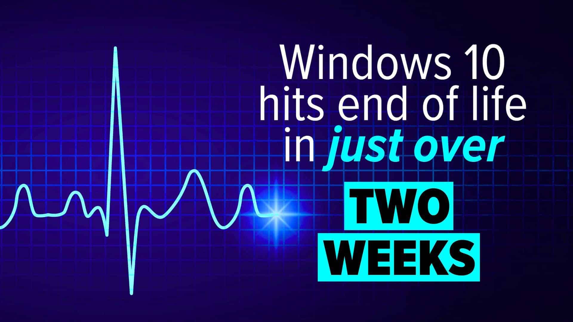 Windows 10 nearing end of support in just over two weeks.