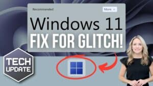 Image text: Tech update. Windows 11 fix for glitch