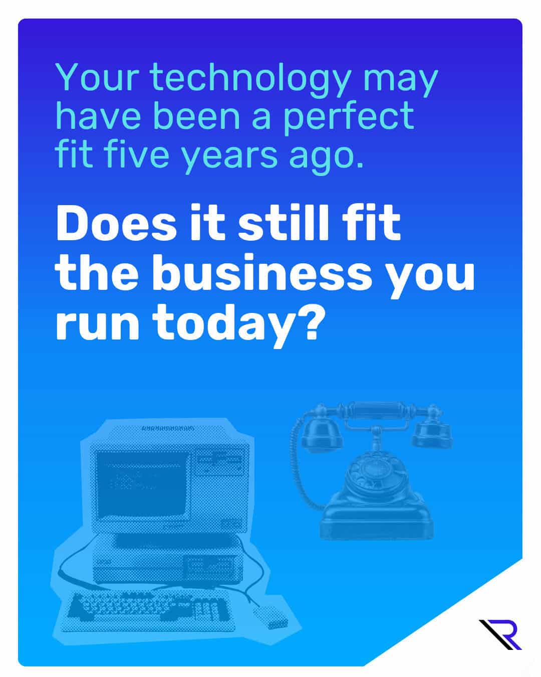 Graphic featuring a blue-tinted Chicago skyline and an illustration of a digital login key. Text reads: “A former employee may still have a digital key to your business. That access could become a serious security problem.”
