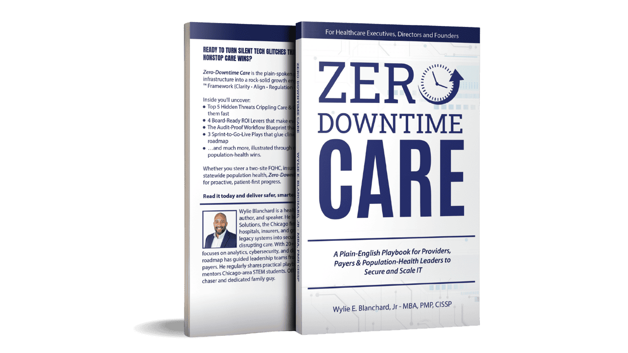 Zero-Downtime Care Stock Image_2 books_Book displaying front-cover in foreground and behind it is a book displaying back-cover