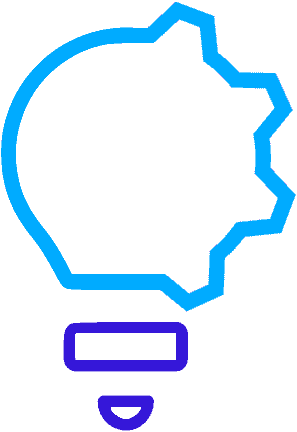 Icon - Half light bulb; Half gear