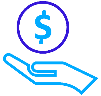 Icon: hand open dollar sign